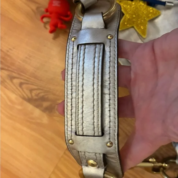 Vintage Y2K Coach Metallic Silver Hobo Bag coach Carly with handmade charm - Picture 6 of 14